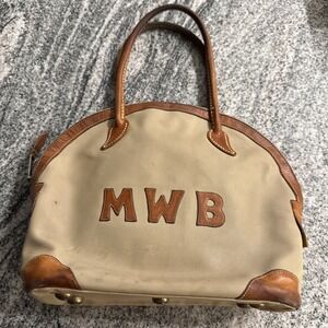 Vintage King Ranch Canvas Leather La Bolsa Bag STAMPED JJ Kingsville‎ Texas